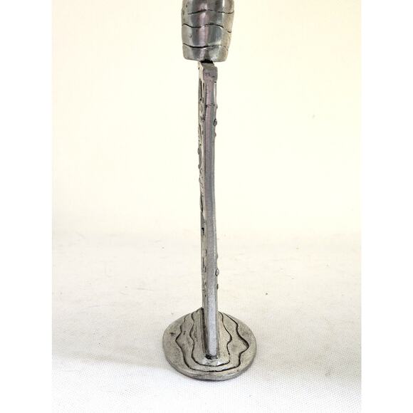Candle Holder-Pewter-Fish-Taper Candle-7" Tall-One Candle Holder - Picture 2 of 9